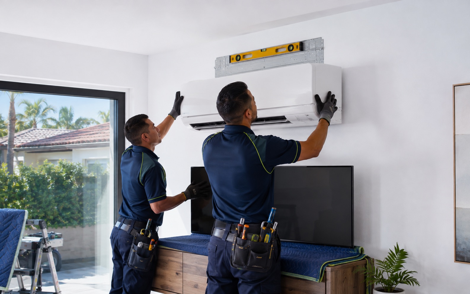 MDC Pro Services technician performing ac installation in Irvine