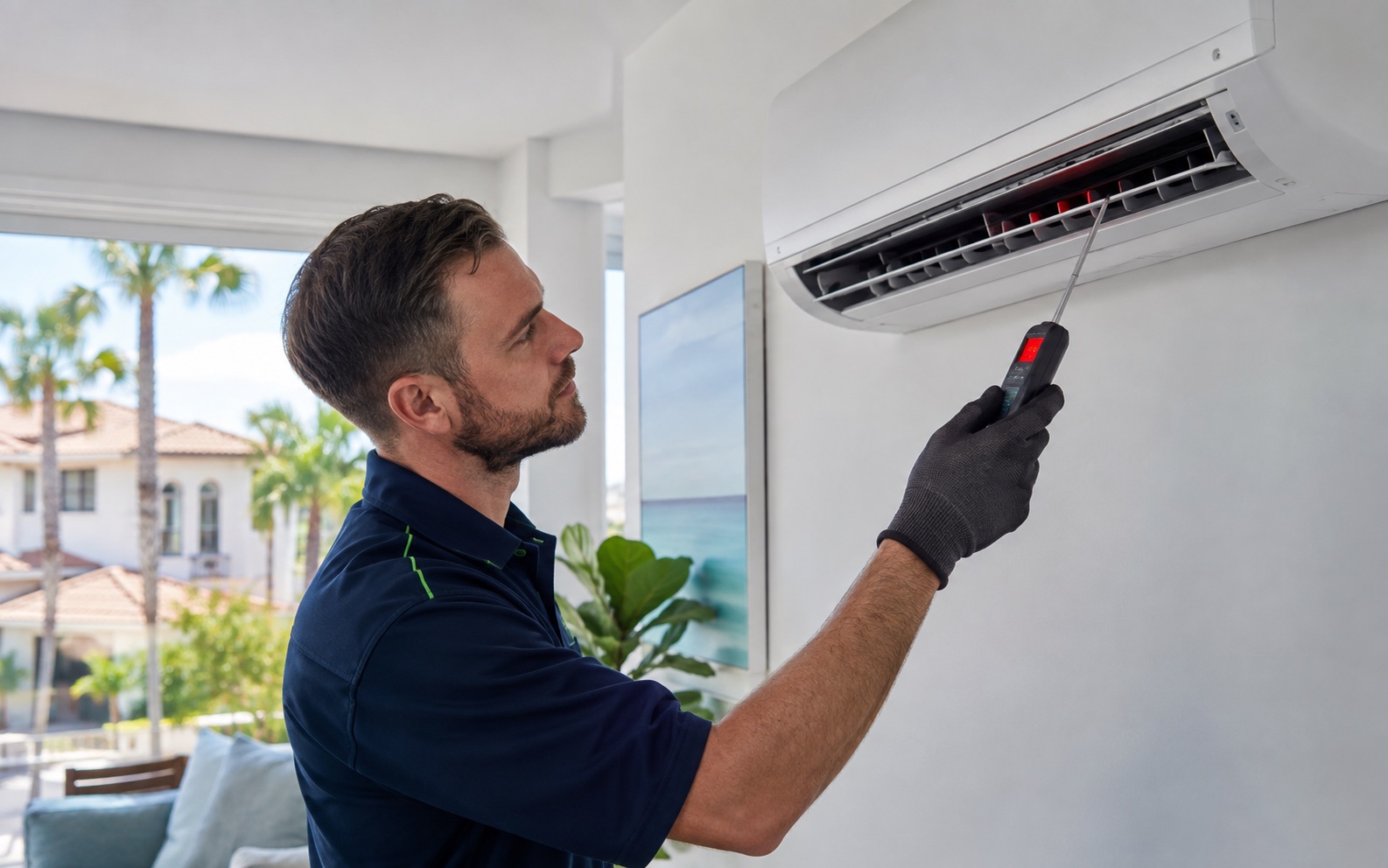 MDC Pro Services technician performing ac not cooling repair in Irvine