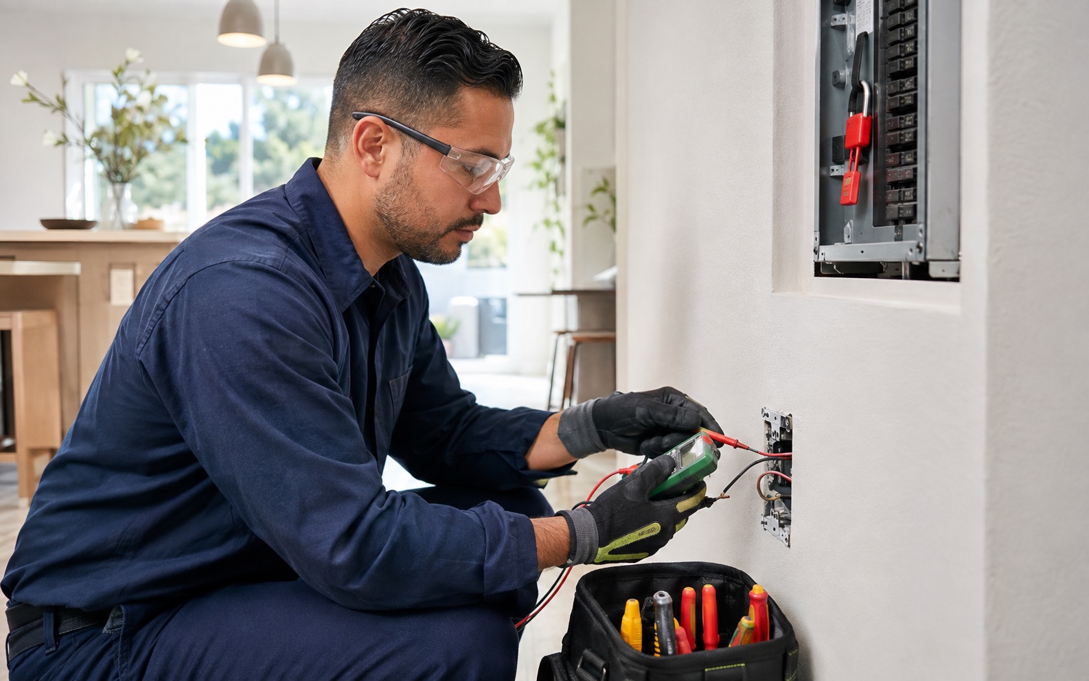 MDC Pro Services technician performing electrical repair in Irvine